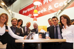 The Ceramicx team (right) and Freek team (left) on their joint stand together at the K 2010 plastics exhibition in Dusseldorf this Autumn